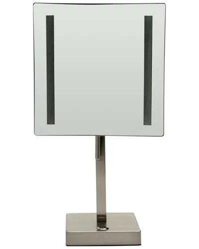 Alfi Tabletop Square 8 5x Magnifying Cosmetic Mirror With Light In Silver