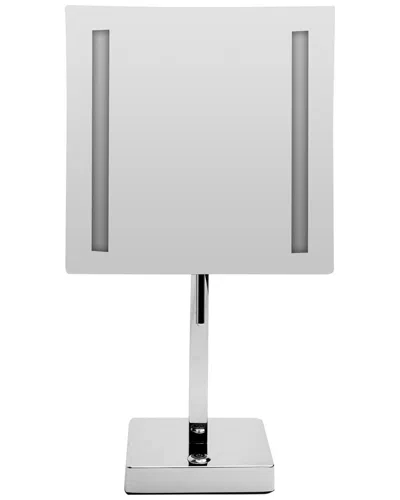 Alfi Tabletop Square 8 5x Magnifying Cosmetic Mirror With Light In Silver