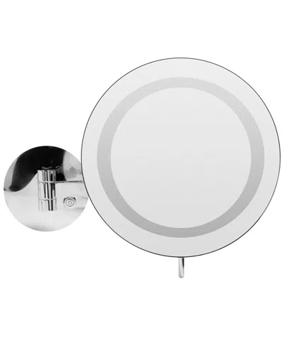Alfi Wall Mount Round 9 5x Magnifying Cosmetic Mirror With Light In White