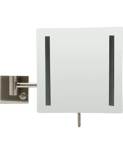 Alfi Wall Mount Square 8 5x Magnifying Cosmetic Mirror With Light In White