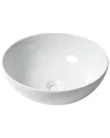 Alfi White 15in Round Vessel Bowl Above Mount Ceramic Sink In White