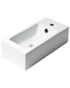 Alfi White 20in Small Rectangular Wall Mounted Ceramic Sink With Faucet Hole In White