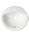 Alfi White 21in Oval Drop In Ceramic Sink With Faucet Hole In White