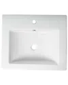 Alfi White 24in Rectangular Semi Recessed Ceramic Sink With Faucet Hole In White
