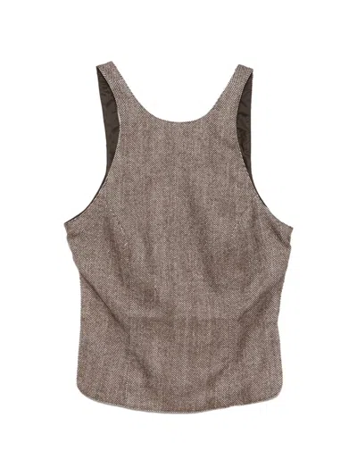 Alfie Chevron Backless Top In Brown