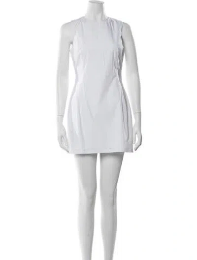Pre-owned Alfie Crew Neck Mini Dress In White
