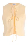 Alfie Exclusive Neda Bow-detail Cotton Top In Yellow