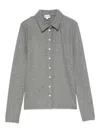 Alfie Fine-knit Button-up Shirt In Gray
