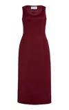 Alfie Haya Satin Midi Dress In Red