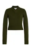 Alfie Mona Merino Wool Cropped Sweater In Green