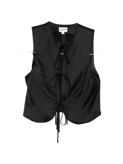 Alfie Neda Tie-up Top In Black