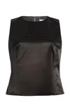 Alfie Nori Cotton-blend Satin Top In Silver