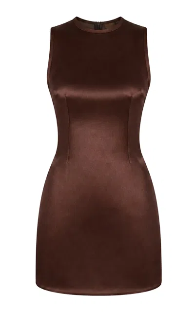 Alfie Nori Satin Mini Dress In Brown