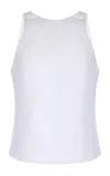 Alfie Open Back Cotton Poplin Top In White