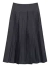 Alfie Plissé-effect Denim Midi Skirt In Black