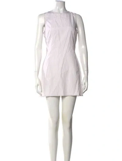 Pre-owned Alfie Striped Mini Dress In White