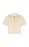 Alfie Sulta Zipped Cotton Top In Ivory