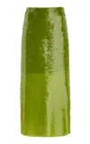 Alfie Valletta Sequinned Midi Skirt In Green