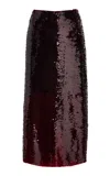 Alfie Valletta Sequinned Midi Skirt In Red