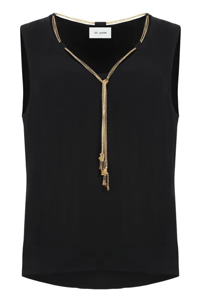 Alfieri &amp; St.john Crêpe Blouse In Black