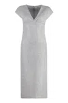 Alfieri &amp; St.john Lurex Knit Dress In Silver