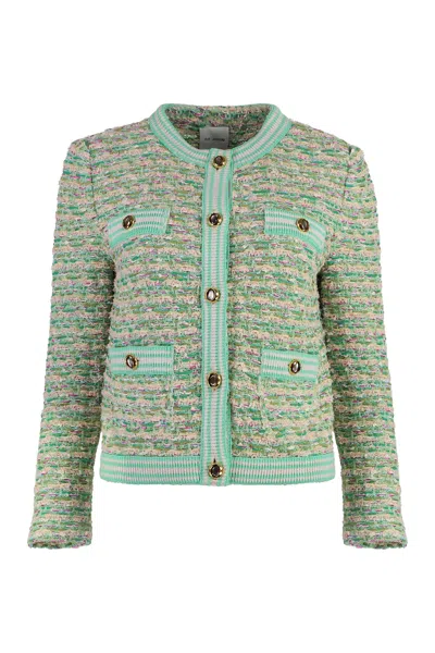 Alfieri &amp; St.john Multicolor Tweed Jacket In Green