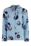 Alfieri &amp; St.john Silk Blend Blouse In Light Blue