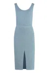 Alfieri &amp; St.john Wool-blend Dress In Light Blue