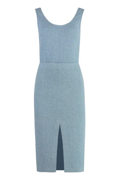 Alfieri &amp; St.john Wool-blend Dress In Light Blue