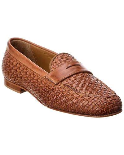 Alfonsi Milano Adele Leather Loafer In Brown