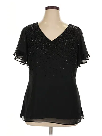 Pre-owned Alfred Angelo Short Sleeve Blouse In Black