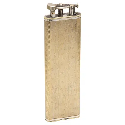 Pre-owned Alfred Dunhill 1928 Art-deco Unique Single Arm Tall Club Lighter In Gilt In Silver