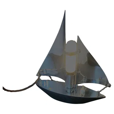 Pre-owned Alfred Dunhill Art Deco Chrome Yacht Lamp 1930s In Black