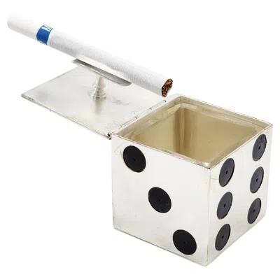 Pre-owned Alfred Dunhill Ashtray & Cigarette Holder Dice By Legros Marius For Dunhill Paris 1930s In Silver