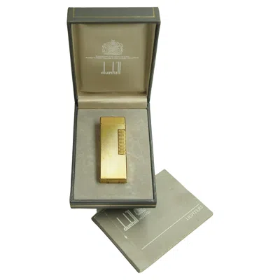 Pre-owned Alfred Dunhill Dunhill 18ct Gold Plated Rollagas Cigarette Lighter With Box & Papers Serviced In Brown