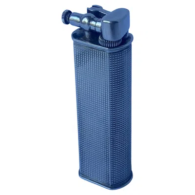 Pre-owned Alfred Dunhill Dunhill, Gas Butane "sylph"sterling Silver Slim Lighter, Diamond Pattern . In Blue