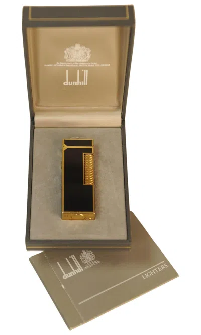 Pre-owned Alfred Dunhill Dunhill Rollagas Black Lacquer Cigarette Lighter, Art Deco Design Boxed