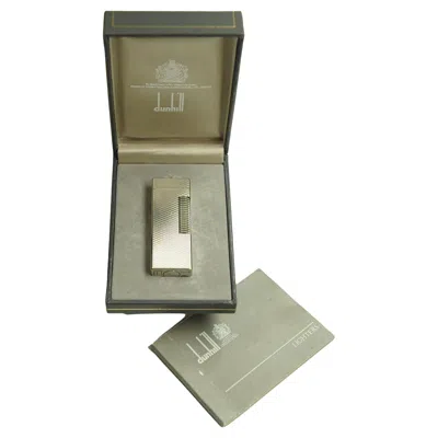 Pre-owned Alfred Dunhill Dunhill Silver Plated Working Rollagas Lighter With Dunhill Box Serviced