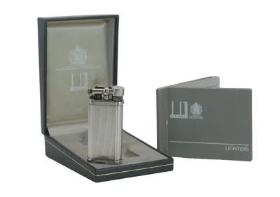 Pre-owned Alfred Dunhill Dunhill Unique Silver Plated Lift Arm Cigarette Lighter With Dunhill Box