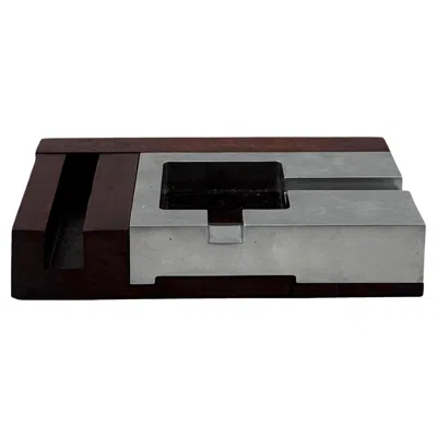 Pre-owned Alfred Dunhill Mid-century Modern Mahogany Ashtray,  Italy 1970s In Brown