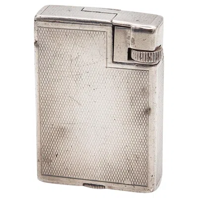 Pre-owned Alfred Dunhill Paris 1936 Art Deco Savory Petrol Pocket Lighter In .925 Sterling In Silver