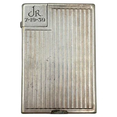 Pre-owned Alfred Dunhill Swiss Art Deco Silver Plated " Handy" Pocket Lift Arm Lighter By Dunhill