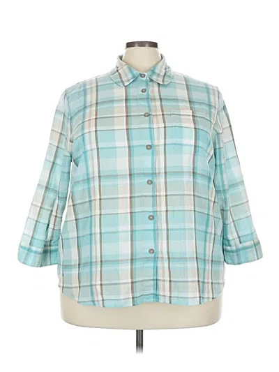 Pre-owned Alfred Dunner 3/4 Sleeve Blouse In Blue