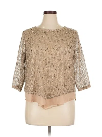 Pre-owned Alfred Dunner 3/4 Sleeve Blouse In Brown