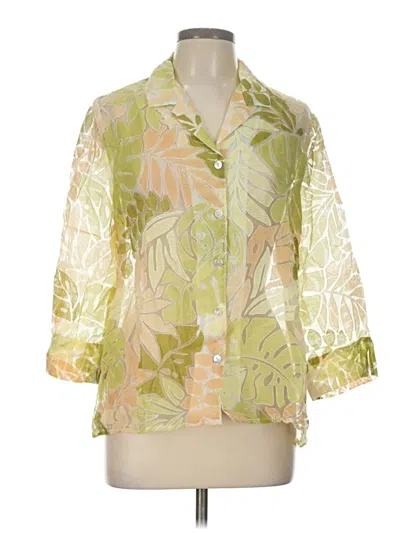Pre-owned Alfred Dunner 3/4 Sleeve Blouse In Green