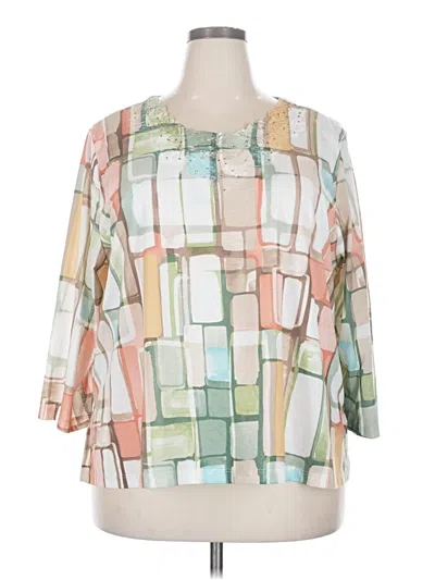 Pre-owned Alfred Dunner 3/4 Sleeve Blouse In Ivory