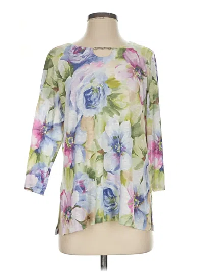 Pre-owned Alfred Dunner 3/4 Sleeve Blouse In Ivory