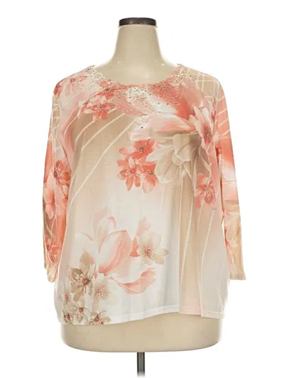 Pre-owned Alfred Dunner 3/4 Sleeve Blouse In Ivory