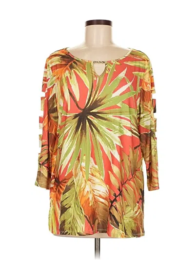 Pre-owned Alfred Dunner 3/4 Sleeve Blouse In Orange