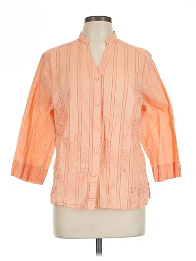 Pre-owned Alfred Dunner 3/4 Sleeve Blouse In Orange